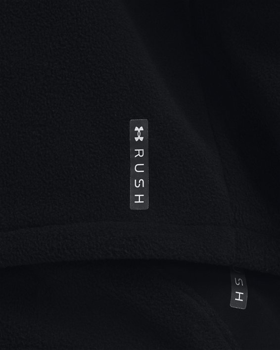 Women's UA RUSH™ Fleece ½ Zip Hoodie, Black, pdpMainDesktop image number 4
